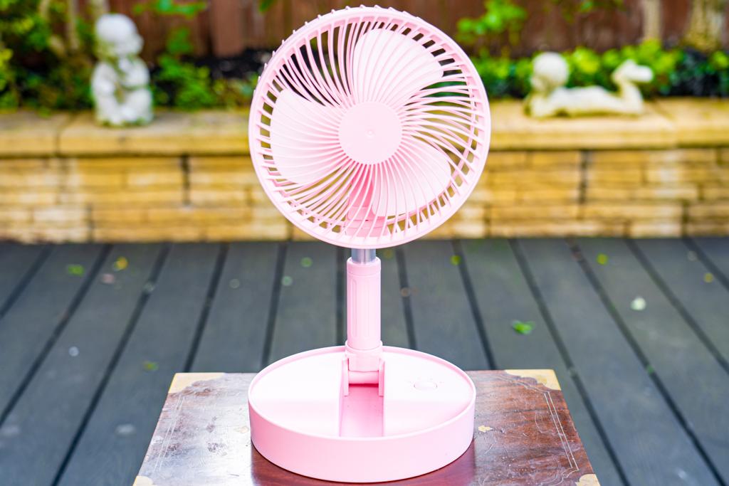 Splash Telescopic Foldable Portable Fan - Rechargeable - Pink